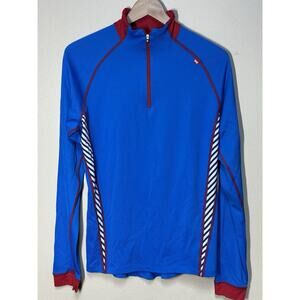 Helly Hansen Lifa Stay Dry 1/4-Zip Base Layer Top Men’s L Blue Red